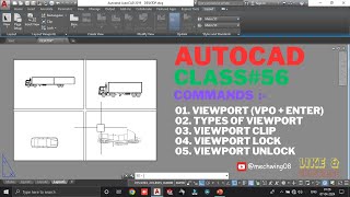 Viewport  Types Of Viewport  Viewport Clip  Viewport Lock  Viewport Unlock  AutoCAD Class 56 [upl. by Katinka767]