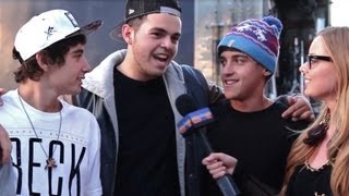 The Janoskians Interview Jay Sean Music Video Set [upl. by Analram]