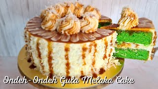 Ondeh Ondeh Cake Recipe  Kek Ondeh Ondeh Pandan Gula Melaka Lembut amp Lemak  Rahiza Dorah [upl. by Nicodemus]