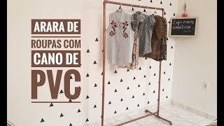 ARARA DE ROUPA COM CANO DE PVC DIY FÁCIL E BARATO [upl. by Rivi758]