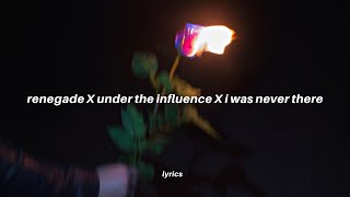 renegade x under the influence x i was never there lyrics The Weeknd x Chris brown x Aaryan shah [upl. by Nitza475]