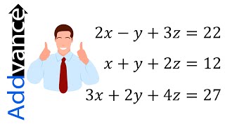 Solving Simultaneous Equations with 3 Variables GCSE Further Maths 😊➕ Addvance Maths [upl. by Nnaylloh640]