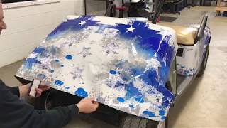 Golf Car Wrap Video Step 5 Front Cowl Center [upl. by Chandos172]