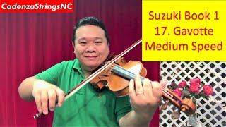 Gavotte  Medium Speed  Suzuki Violin Book 1 [upl. by Yrek]