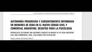 Autonomia Progresiva y Consentimiento informado en menores de edad [upl. by Asseret481]