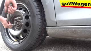 VW Golf 5  how to change a tire wheel  summer coming by golfWagen [upl. by Eliason]