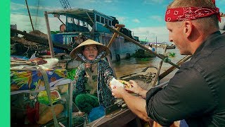 Magical FLOATING MARKET TOUR in Cai Rang Vietnam Bun Thit Nuong and Water Banh Mi Day 4 [upl. by Lissa]