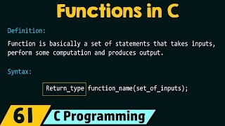 Introduction to Functions in C [upl. by Alix]