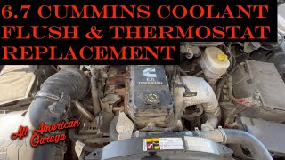 20102018 Ram 2500350045005500 67 Cummins Coolant Flush and Thermostat Replacement [upl. by Allecsirp103]