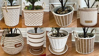 7 Diy Basket Diy Plant Basket Diy Rope Basket Jute Rope Basket سبت يدوي [upl. by Dnaltiac994]