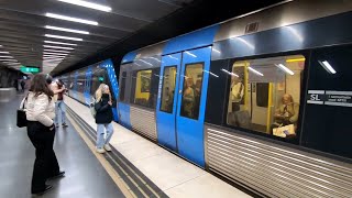 Stockholm Metro Ride  Tekniska Högskolan to Universitetet  Sweden  220424 [upl. by Fuchs]