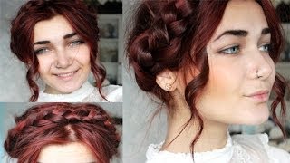 Easy Bohemian Milkmaid Braid Updo Tutorial [upl. by Polk809]