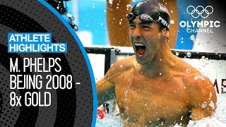 Michael Phelps 🇺🇸  All EIGHT Gold Medal Races at Beijing 2008  Athlete Highlights [upl. by Elston]