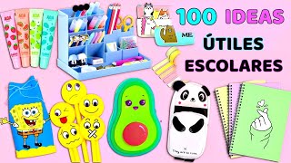 100 IDEAS HAZLO TÚ MISMA  ÚTILES ESCOLARES – REGRESO AL COLEGIO Y TODO [upl. by Ellerd318]