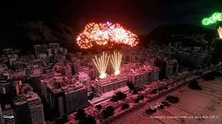 🎆 Réveillon Espetacular Fogos de Artifício em Copacabana 2023 4K  FWSim [upl. by Aila85]