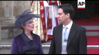 Members of the royal family and dignitaries leave Westminster Abbey after the wedding of Prince Will [upl. by Nivle]