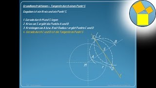Grundkonstruktionen  Tangente durch einen Punkt  Teil 1  Rueff [upl. by Sandie]
