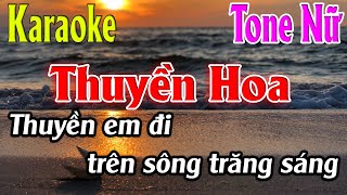 Thuyền Hoa Karaoke Tone Nữ Karaoke Lâm Organ  Beat Mới [upl. by Osmo]