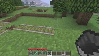 Minecraft Tutorial How to Build a Minecraft Minecart Track [upl. by Ybbed]