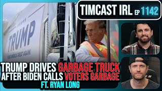 Trump DRIVES GARBAGE Truck ROASTING Biden For Calling Voters GARBAGE wRyan Long  Timcast IRL [upl. by Nemzzaj]