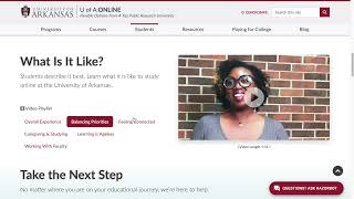 University of Arkansas Online  Students Page [upl. by Annaoy351]