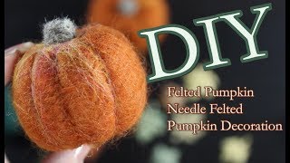 DIY Felted Pumpkin Needle Felted Pumpkin Decoration [upl. by Moreno]