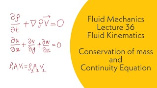 Fluid Mechanics  L36  Fluid Kinematics  Conservation of mass and continuity equation  GATE ESE [upl. by Iem]