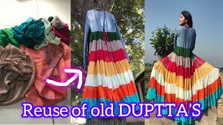 Old DUPTTA’S converted in to SHRUG  frill shrug cutting stitching  old DUPTTA’S  Rajveerpunni [upl. by Anelram]