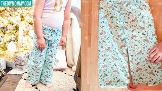 How to Sew Pajama Pants for Kids  FREE PATTERN [upl. by Adliw]