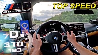 2024 BMW M8 COMPETITION  TOP SPEED on UNLIMITED AUTOBAHN [upl. by Ardnik]