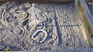 HORSESHOES HOW TO BUILD A HORSESHOE PIT CHEAP [upl. by Notaek]