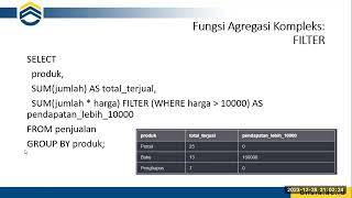 SQL Sesi 11  Fungsi Aggregasi [upl. by Atims]