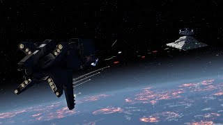 Kandosii Dreadnaught vs Imperial Star Destroyer  Star Wars Empire At War Remake NPC Battle [upl. by Sivel428]