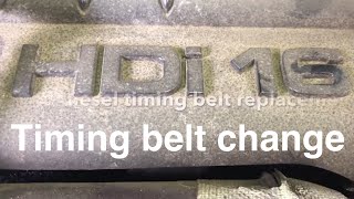 PSA 16 8v DV6C Timing Belt Replacement [upl. by Nylanna]