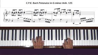 CPE Bach Polonaise in G Minor Anh125 Piano Tutorial [upl. by Eentirb]