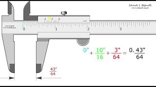 Metrologia  Aula 101  Exercícios  Paquímetro em Polegada Fracionária [upl. by Norvan147]