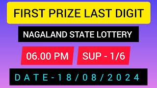 First Prize Last Digit 180824 Nagaland State Lottery Target Number Lottery Sambad Target Number [upl. by Ahsetal]