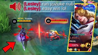 YUZUKE VS TOP GLOBAL LESLEY TRASHTALKER  WHO WILL WIN  INTENSE SATISFYING MATCH🔥 [upl. by Casilda]