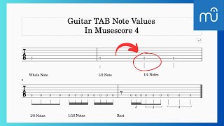 Note Values In Guitar Tabs Musescore 4 [upl. by Niemad953]