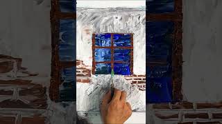 Wisteria Climbing Around A Window  Acrylic painting for beginners step by step  Paint9 Art [upl. by Anila]