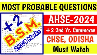 Most Probable Questions of BSM for AHSE 2024 ll 238 Marks ll [upl. by Namad]