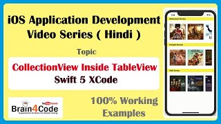 CollectionView Inside TableView in Swift 5 XCode  Hindi  UICollectionView UITableView in iOS [upl. by Thurstan]