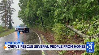 Crews in Henagar AL spend Thursday rescuing people and clearing roads [upl. by Preuss]