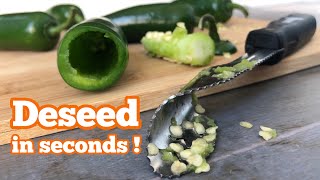 🌶 Easily remove jalapeño seeds in seconds  Best tool for jalapeño poppers shorts [upl. by Sible110]