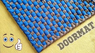 doormat making at home with old clothes paydan banane ka tarika new design 2023 Macrame knots [upl. by Snowber]