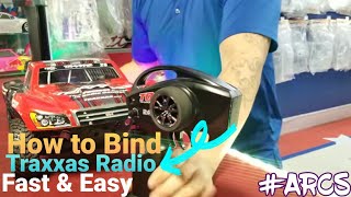 How to BIND and Factory RESET Traxxas radio [upl. by Alledi]