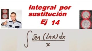 Integral por sustitución Ejemplo 14  seno y logaritmo natural [upl. by Gnav]