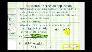 Ex Quadratic Function Application Using Formulas  Rocket Launch [upl. by Valsimot]