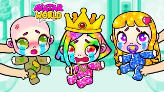 Triplets Were Separated At Birth in Avatar World Poor Sister vs Rich Sister Toca Life World [upl. by Anitnahs]