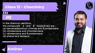 In the chemical reactions the compounds  A  and  B  respectively are  a benzenediazonium [upl. by Caitlin]